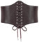 JRYGAC Mittelalter Gürtel Damen mit Gummiband, Vintage Breiter Gürtel Damen für Kleid, Einstellbar Korsett Gürtel, Corset Belt mit Velcro für Kleid Mantel Shirt Cosplay Kostüm (Kaffee)