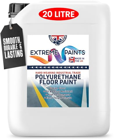 TRADE SUPPLIES UK - Extreme Polyurethane Floor Paint. Durable, Premium-Grade Paint for Concrete, Wood, Garage, Indoor Floors - Mid Grey, 20L