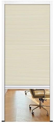 Portes pliantes coulissantes en accordéon avec cadre en aluminium intérieur placards armoire Installation simple porte accordéon intérieure de bureau à domicile(Beige,85x50cm/33.5x20in)