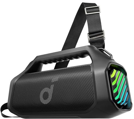 Soundcore Boom 2 Pro, Altavoz Bluetooth Potente,140 W, 2+2 Canales, BassUp 2.0, 20 h de Uso, Carga rápida, IP68 Resistente al Agua, Luces RGB, batería Externa, Bluetooth 5.3, portátil, Playa
