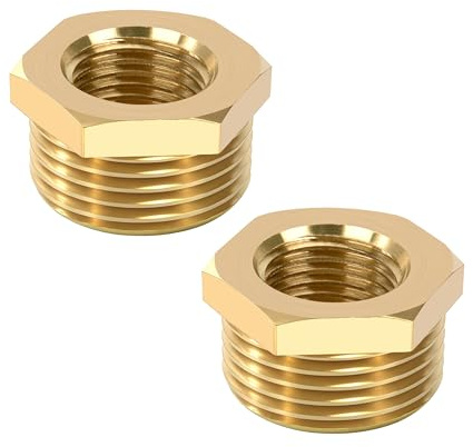 Raccord de Tuyau Fileté, 2 Pièces 1/2 Mâle à 1/4 Femelle Raccords Réducteur, Connecteur de Réduction, Réducteur en laiton Hexagonale pour le Raccordement de Tuyaux