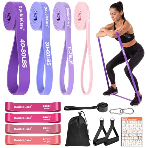12Pcs Widerstandsbänder-Set, Widerstandsbänder Krafttraining für Frauen, Hautfreundliches Widerstandsband für Training, Heimfitness, Dehnung und Krafttraining