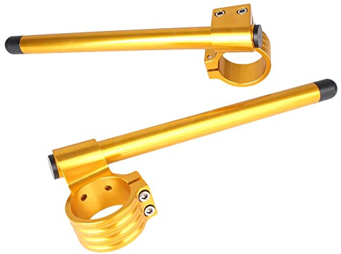 GXJ001 37MM Motorcycle Clip-On Fork Handlebars Replaceable 7/8 Adjustable Clip on Handlebar For Motorcycle cafe Racer Universal handlebars, Gold
