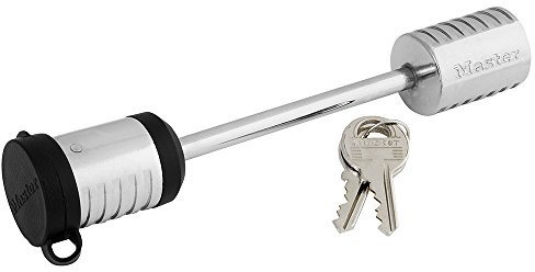 Master Lock 1471DAT Trailer Coupler Latch Lock, 3-1/2 Long Shackle x 9/32 Diameter Pin Silver, Fits UFP and surge brake couplers