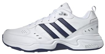adidas Hombre Strutter Shoes, Cloud White / Dark Blue / Matte Silver, 40 2/3 EU