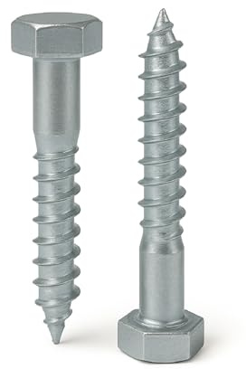 NIMA PARTS Sechskant Holzschrauben 5x25 mm - 25 Stück - DIN 571 Schlüsselschrauben - Schlüsselschrauben - Holzbauschrauben verzinkt - Holzschraube Sechskant