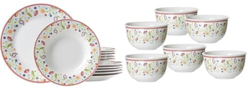 Ritzenhoff & Breker Tafelservice Doppio Shanti, 12-teilig, Porzellangeschirr & Müslischalen-Set Doppio Shanti, 6-teilig