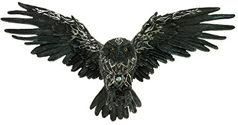 VOGLER Joh. Vogler GmbH Große Keltische schwarze Eule für an die Wand 61 cm Uhu Eule Tierfigur Vogel Wandmontage