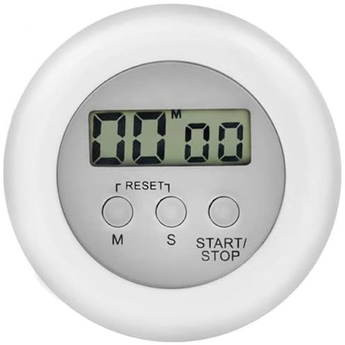 PARENCE.- Minuteur de Cuisine électronique avec Aimant. - Compte à rebours/Contrôle de la Cuisson/Alarme/Support arrière réglable/Outil de Gestion du Temps/Batterie Incluse, Blanc