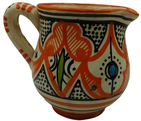 La Maison Unique Brocca Caraffa Ceramica Terracotta Etnica Marocco Marocchina L. 0,5 Dipinta Mano 0204241004