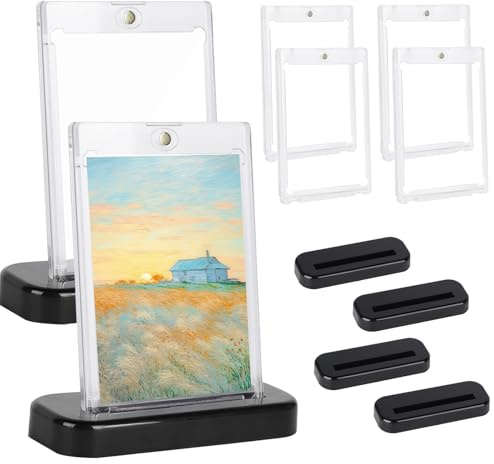 SWAWIS 6 Set Funda Cartas Magnético con Soporte 35PT Fundas Cartas Toploader Card Sleeves Protección UV Fundas para Cartas para Magic, MTG, Deportes, Béisbol, Fútbol