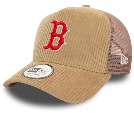 New Era MLB Boston Red Sox Cap Truckerkappe Baseball Cord-Design verstellbar Snapback Mesh beige - One-Size
