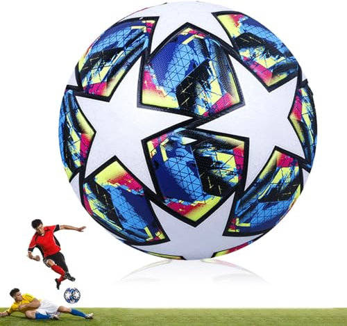 UieaMsio Ballon Foot avec Pompe Ballon De Foot Taille 5 pour Enfant et Adultes, Football Ball Taille 5 pour Le Jeu Régulier et l’Entraînement