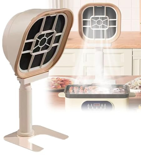 ROFALI Portable Range Hood USB,Portable Extractor Hood, 3200 RPM Mini Desktop Cooker Hood with Filter Cotton,Adjustable Height & Angle,Washable,Low-Noise Extractor Hood