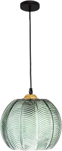 S-Cevada Lampada a Sospensione Vintage in Vetro Verde 15cm Sferica per Sala da Pranzo Cucina Isola Camera Corridoio Bar (Verde, 15cm)
