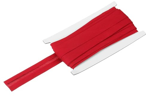 sourcing map 1 Inch Single Fold Bias Tape Cotton Continuous Bulk Bias Tape for Sewing, Seaming Quilting Hemming Binding Crafts Simple Packaged (Jujube Red 10 Yards)