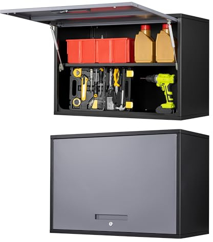 Sightlife Hängeschrank Werkstattschrank Werkzeug Wandschrank Werkzeugschrank Metall Werkzeugwand Stahlschrank Wandregal abschließbar 55x 80 x 40cm(HxB xT)