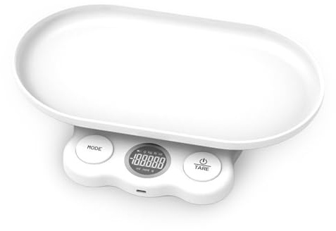 GOEDCH Balance numérique pour petits animaux de compagnie - Avec écran LCD - 15 kg (± 1 g) - Avec plateau amovible - 7 modes de pesée - Pour animaux de compagnie et cuisine