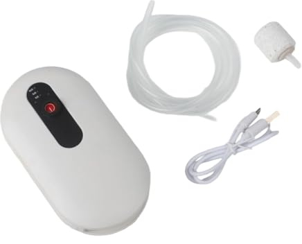 FACAIIO Aérateur d'appât rechargeable pour aquarium de pêche, 1500 mAh/2200 mAh, 2 L/min ou 4 l/min, flux d'air simple/double, alimenté par USB