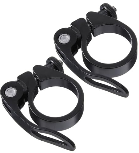 2PCS Bike Seat Post Clamp 31.8mm Lightweight Aluminum Quick Release Bicycle Seatpost Clamps for 27.2-28.6mm Mountain Road Seats Tube Clip