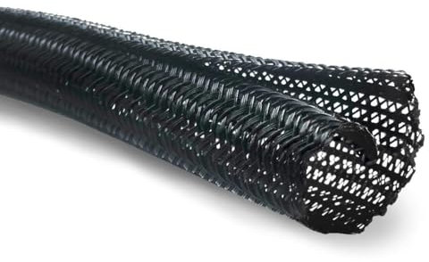 MGI SpeedWare Braided Split-Sleeve Wire Loom for High-Temperature Automotive Harness and Home Cable Management 25 feet (1/2)