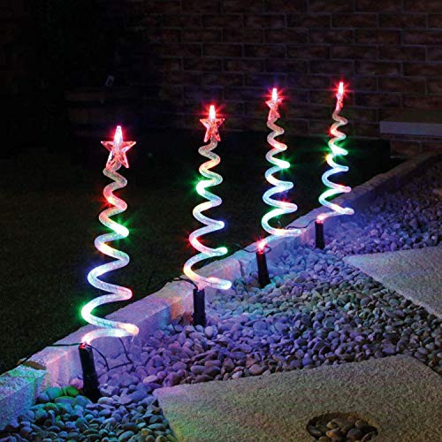 Christmas Tree Path Finder Spiral Stake Lights - 40 LED Lights - Outdoor Garden Festive Xmas Decoration