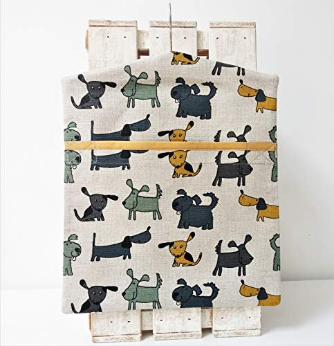 Handmade Linen Cotton Peg Bag Peg Storage Clothespin Happy Dogs