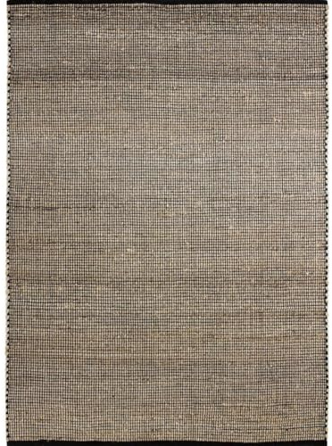 THE DECO FACTORY Jute bomull - vävd matta i jute och bomull svart och naturlig 120 x 170