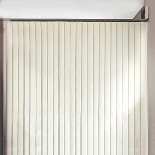 Lamellenvorhang Komplettset in Küche, Haushalt, Weiß undurchsichtig, Kunststoffvorhangstreifen, Streifenvorhang PVC, Streifenbreite 185mm, Schutz der Privatsphäre (height:2.1m/1pcs,2.1mm)