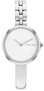 Calvin Klein Orologio Analogico al Quarzo da Donna Collezione BANGLED con Cinturino in Acciaio Inossidabile Argentato - 25200278