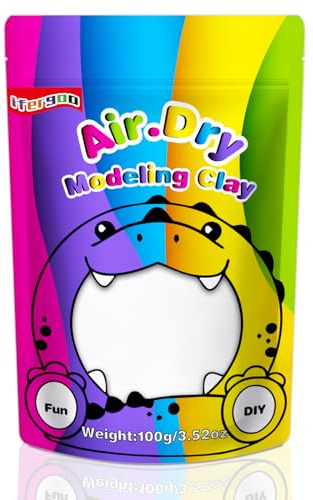 iFergoo Air Dry Clay, Ultra Light Modeling Clay, Magic Clay DIY Creative Modeling Dough, Kids Gifts for Girls Boys 3.52oz/100g (White Clay)