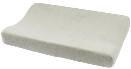 Meyco Baby Uni Frottee Wickelauflagenbezug (Bezug aus 80% Baumwollfrottee, weich und hautfreundlich, feuchtigkeitsabsorbierend, waschbar, trocknergeeignet, Größe: 50 x 70 cm), Light Grey