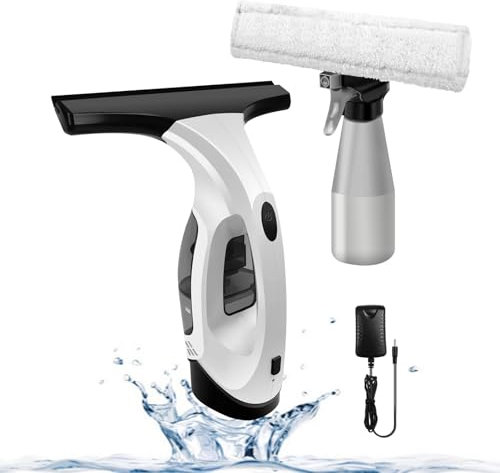 Cordless Vacuum Cleaners Handheld Window Vacuum Cleaner, Electric Window and Glass Cleaner, Squeegee Soft Head, 30min Running Time, 280mm Suction Nozzles, 150ML Water Tank