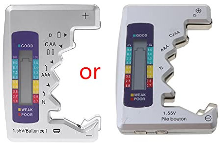 C D N AA 9V 6F22 Pilas LCD Pantalla Botón Pila Batería Codificado por Colores Indicador Comprobador Comprobador