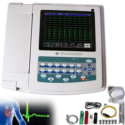 12-avlednings EKG/EKG-monitor, synkroniserad utskrift, med EKG-vågformsdemoläge, manuell eller automatisk vågformsinspelning, för medicinsk