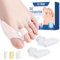 1 paire Gros Orteils Silicone séparateurs d'orteils plus 3 bouchons, Séparateurs d'Orteils en Silicone Transparent, Correcteur Hallux Valgus, Redresser les Orteils, Unisexe Hommes & Femmes