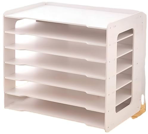 Estantes De Papel A3 Extragrandes para Oficina Y Escuela, Carpetas De Escritorio Blancas, Bandeja para Cartas, Revistero para Documentos(7L/C)