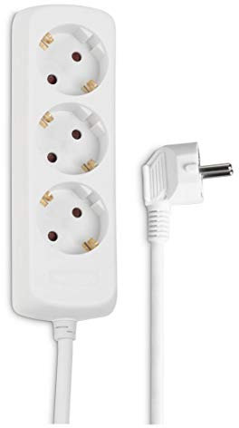 Hama, Multipresa 3 vie schuko, cavo 1,4 m, bianco