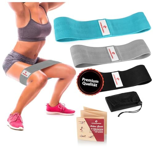 Legendwerk® uppsättning med 3 motståndsbandsband, fitnessband i 3 styrkor