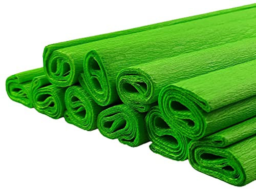 Netuno 10 Rollen Krepppapier Hellgrün 200 x 50 cm buntes Bastelpapier für Dekoration Geschenkverpackung kreative Projekte Deko Papier farbig Papierrollen Bastelkrepp Floristenkrepp crepe paper