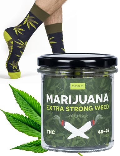 soxo Dose Socken Herren Bier Geschenke Für Männer Lustige Geschenk Sommer Socks Men 40-45 Marijuana 1 Paar