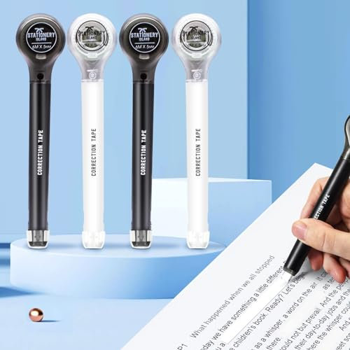 STATIONERY ISLAND Korrekturroller 4er Pack, Mini Korrekturmaus, Korrekturband 6m x 5mm, Kleberoller Maus Roller Schulsachen Correction Tapes, Für Schüler, Büro, Klebemaus, Fotokleber Fotoalbum
