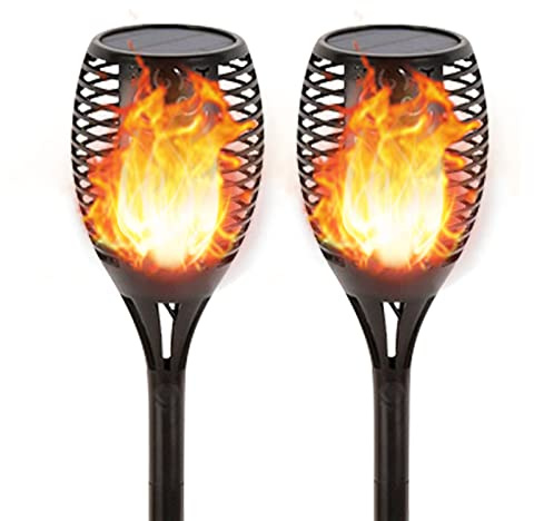 Lapeort Solar Torch 43 (Super Large Size) with Flickering Flame, 99 LED Outdoor Waterproof Solar Powered Lights for Holiday Decorations Outside Garden Yard Pathway Decor