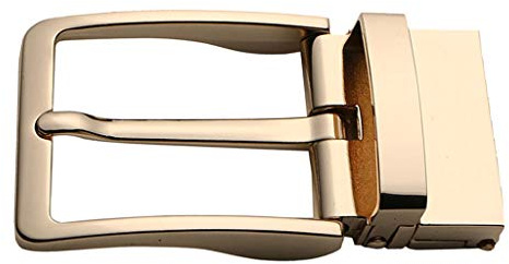 Boucle de ceinture réversible en alliage pour homme - Boucle à ardillon rectangulaire - Doré, doré, moyen