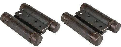 Coppia Cerniere a Molla a Doppia Azione, Cerniere a Molla per Porta Battente, Saloon, Caffè, Cardini Porta Salone, Bar - Diversi Colori e Dimensioni (Bronzata 100 mm)