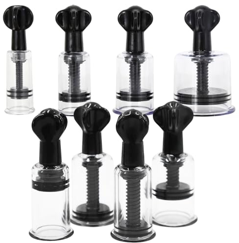 Nippelsauger für frauen Schwarz 8 Stk Extrem Brustwarzen Erregung BDSM Nipple Sucker Pump Brustwarzensauger für SM Spiele Fetisch Luststeigerung Nippel Pumpe für Damen Paare Erotik Set