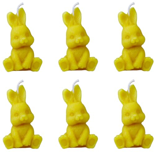 6 Kerzen Hase aus 100% reinem Bienenwachs
