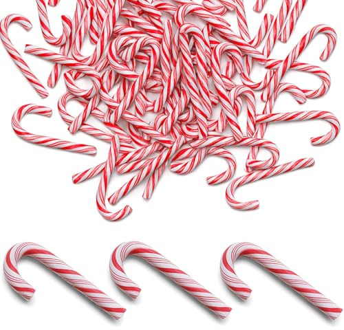 MUNSKT 50 piezas MINI bastones de caramelo de decoración Mini bastones de caramelo decoración de Navidad adorno para árbol de Navidad DIY árbol de Navidad sin agujero bastones de caramelo colgantes de