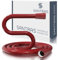 SANTRAS® Duschschlauch PREMIUM Rot 1,25 m mit Durchflussbegrenzer – Besonders flexibler Brauseschlauch aus Easy Clean Material MADE IN GERMANY