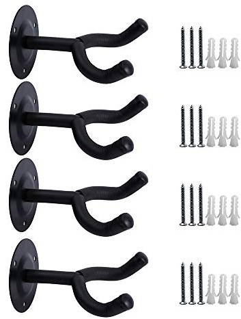 HONESTY Guitar Hanger, 4-Pack,for Wall Hangers, Premium Guitar Hooks Perfectly Displayed in Music Retail Stores/Bedrooms/Bars, Black